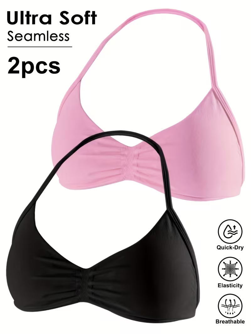 2pcs Seamless Sexy Open Back G - огляд і ціна Minimizer Bra Women